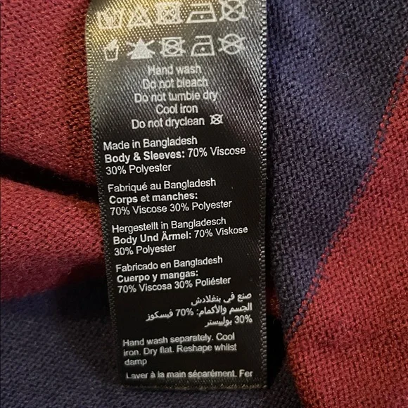 Avenue Navy & Red Asymmetrical Hem Long Sleeve Knit Sweater Size 22/24 - Picture 6 of 6